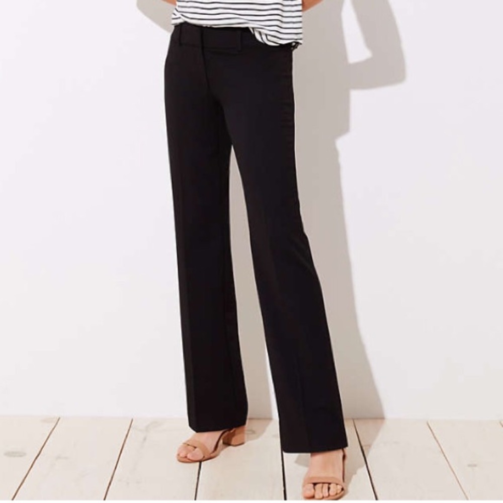 Ann Taylor Loft-Black trouser pants - Picture 1 of 4
